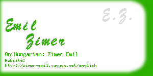 emil zimer business card